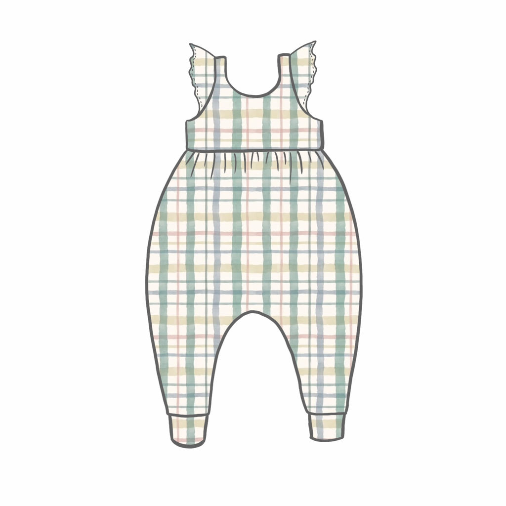 Spring Plaid Rompers