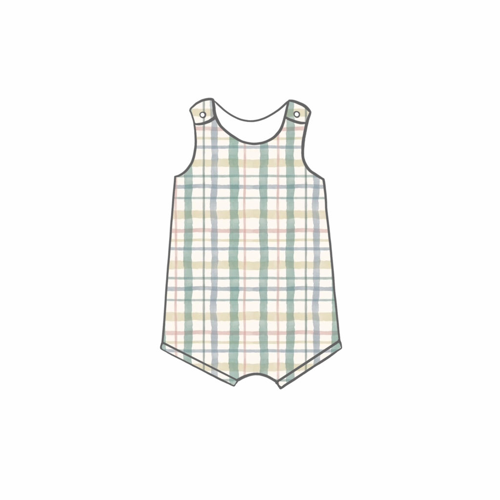 Spring Plaid Rompers