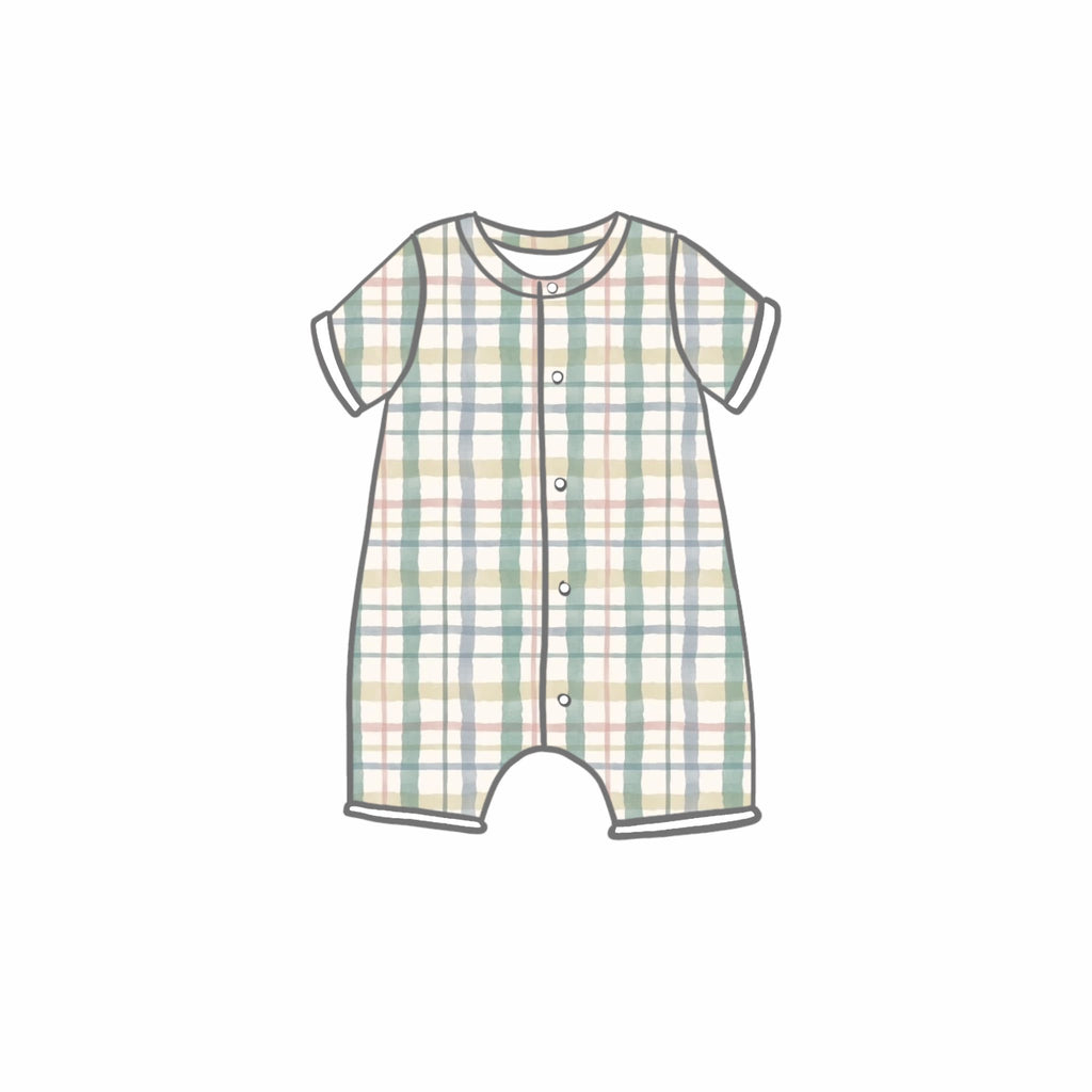 Spring Plaid Rompers