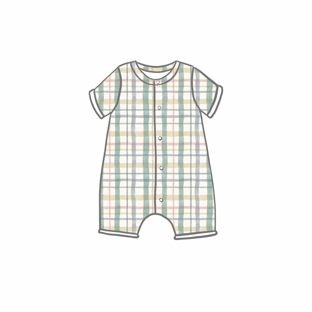 Spring Plaid Rompers