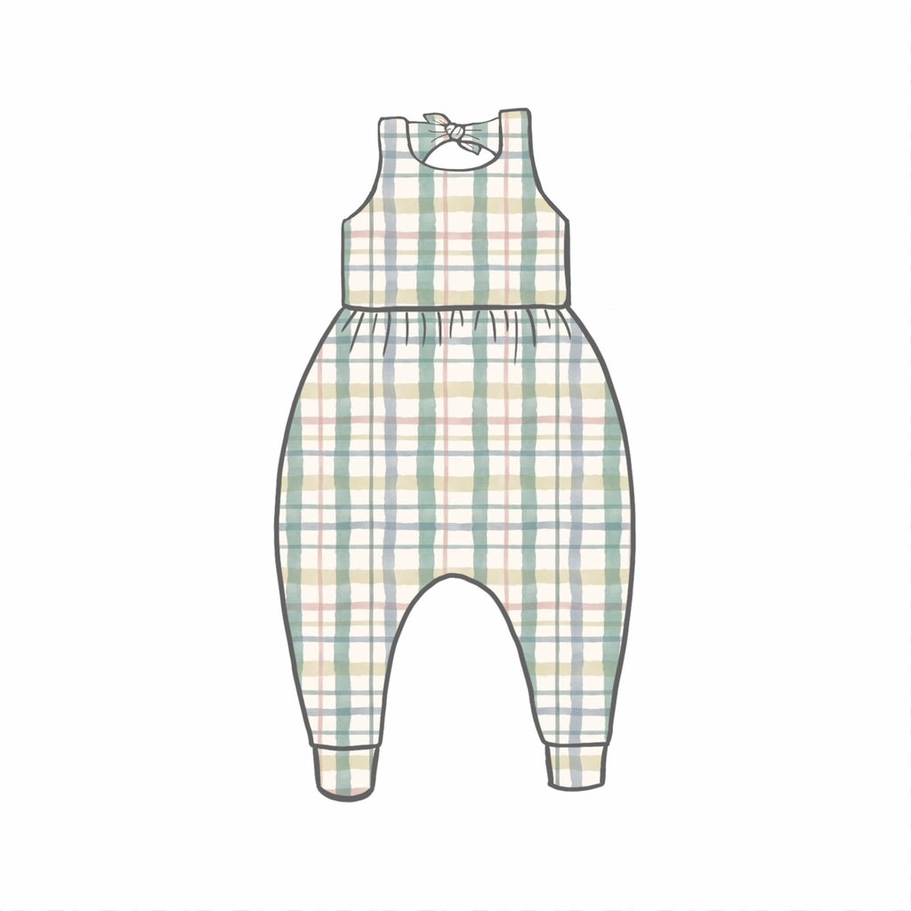 Spring Plaid Rompers
