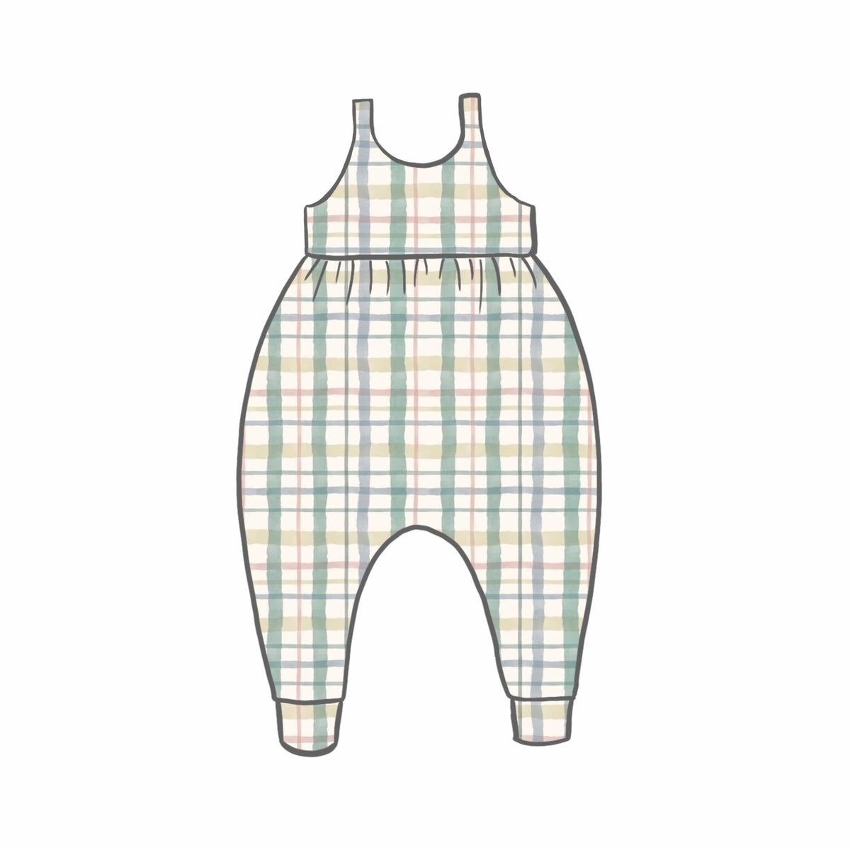 Spring Plaid Rompers